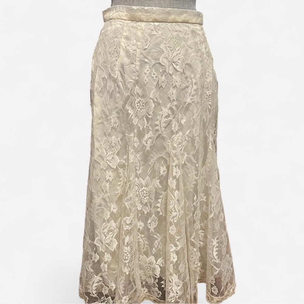Cream Lace Maxi Skirt